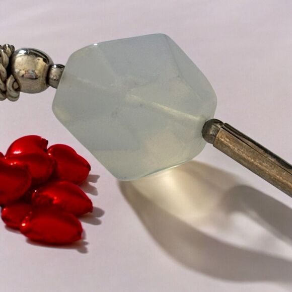 Sterling Silver Faceted Opalite Beaded Necklace Mexico Signed GAOI 18” 45g - Picture 4 of 12